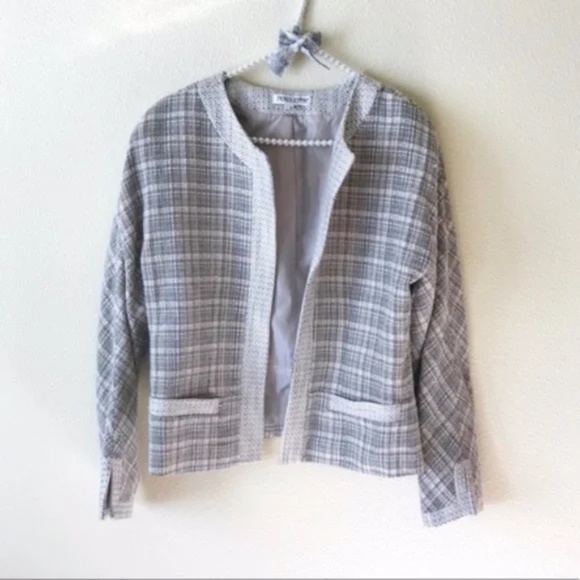 Pendleton Tweed Blazer Faux Pocket Cream - Picture 1 of 6